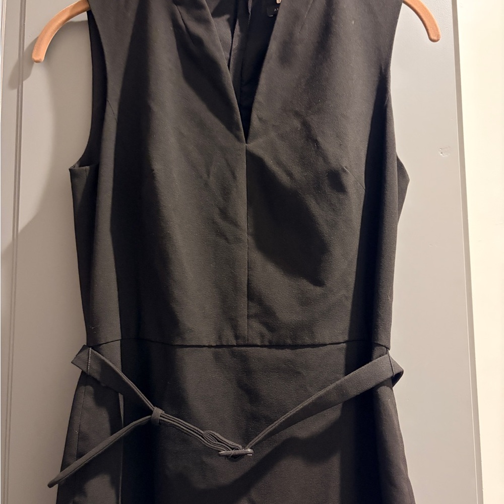 Ann Taylor Black 2-Piece Suit Blazer & Sleeveless Sheath Dress Size 0 - Picture 7 of 9